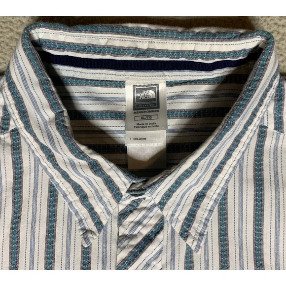 Mens The North Face Short Sleeve Button Up Striped Shirt XL A5 Series - Picture 6 of 11